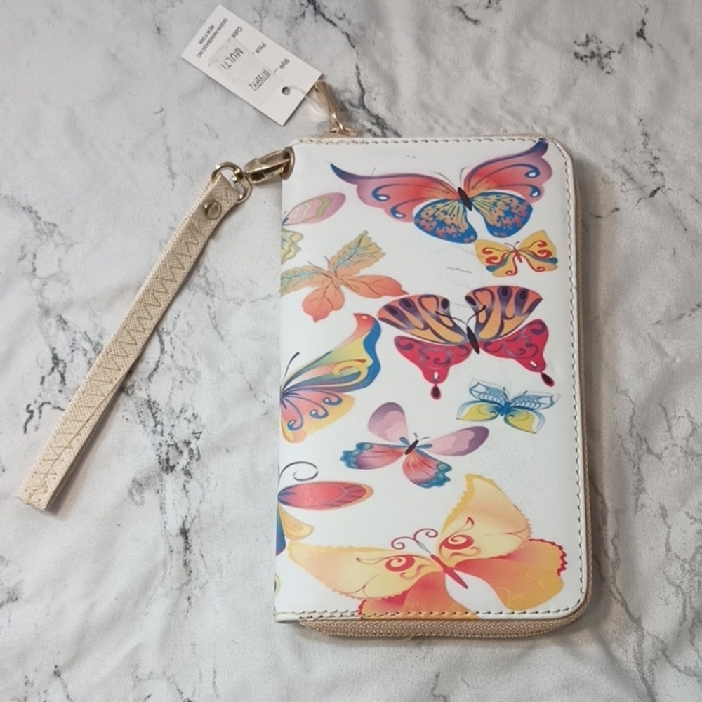 Colorful Butterfly Wristlet